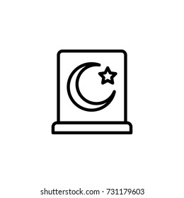 Grave flat icon. Single high quality outline symbol of funeral for web design or mobile app. Thin line signs of death for design logo, visit card, etc. Outline logo of life.