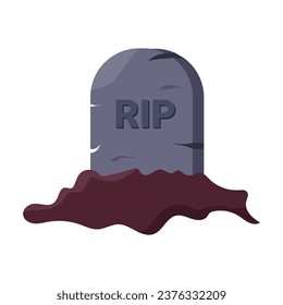 Grave flat icon, Grave vector, Halloween concept. Rip concept.