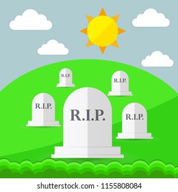 grave flat icon for web design