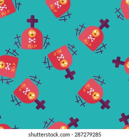 grave flat icon,eps10 seamless pattern background