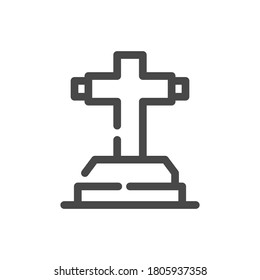 grave flat outline halloween icon