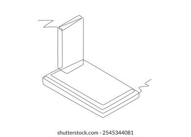 Grave. Desenho de uma linha do conceito funerário