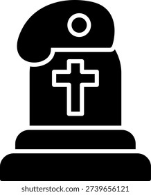 Grave Glyph Vector Icon Design