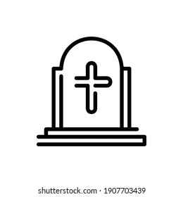 Grave, Graveyard Icon Logo Illustration Vector Isolated. Christ and Easter Icon-Set. Suitable for Web Design, Logo, App, and UI. Editable Stroke and Pixel Perfect. EPS 10.