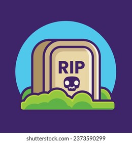 Grave Halloween Cartoon Illustration design