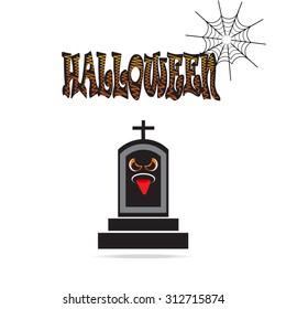 Grave for Halloween symbol, vector illustration