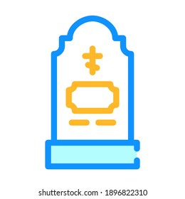 grave headstone color icon vector. grave headstone sign. isolated symbol illustration