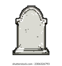 grave headstone game pixel art retro vector. bit grave headstone. old vintage illustration svg