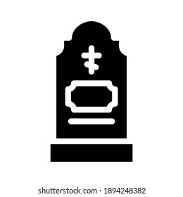 grave headstone glyph icon vector. grave headstone sign. isolated contour symbol black illustration