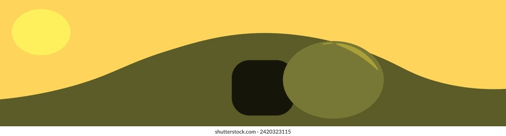 grave in the hill jesus cave graveyard christian history catholic holy place easter green full moon afternoon sky color