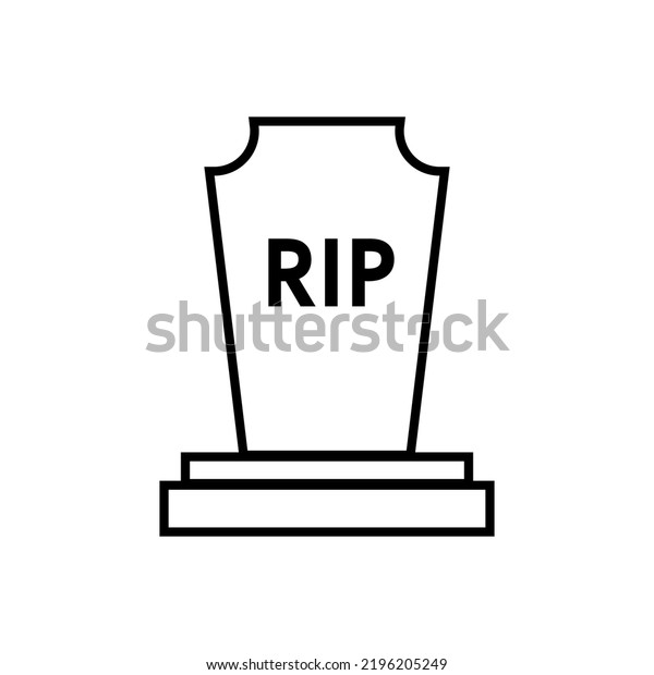 Grave Icon Black Rip Icon Linear Stock Vector (Royalty Free) 2196205249 ...