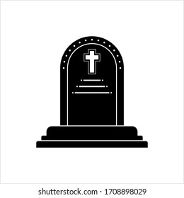 Grave Icon, Buried Human Dead Body Location Vector Art Illustration