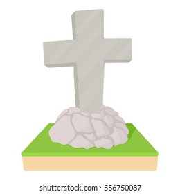 Grave icon. Cartoon illustration of grave vector icon for web