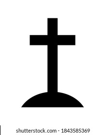 Grave icon. Cross vector illustration isolated on white background.