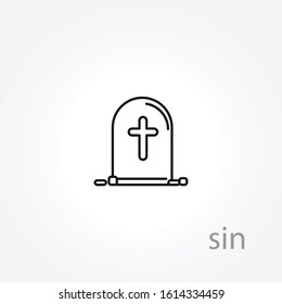 Grave Icon, Death icon on white background