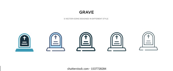 grave icon in different style vector illustration. two colored and black grave vector icons designed in filled, outline, line and stroke style can be used for web, mobile, ui