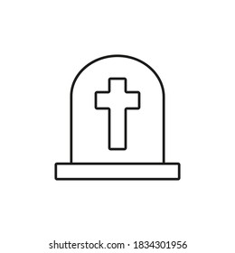 elemento de icono grave del icono de halloween para concepto móvil y aplicaciones web. Icono de grave línea delgada se puede usar para web y móvil. Icono premium sobre fondo blanco