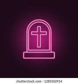 grave icon. Elements of Crime Investigation in neon style icons. Simple icon for websites, web design, mobile app, info graphics