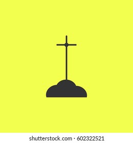 Grave icon flat. 