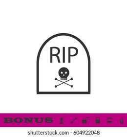 Grave icon flat. Black pictogram on white background. Vector illustration symbol and bonus button