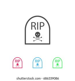 Grave icon flat. Color pictogram on white background. Vector illustration symbol and bonus icons