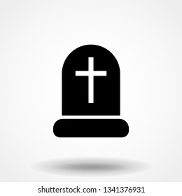 Grave icon flat. Illustration isolated vector sign symbol