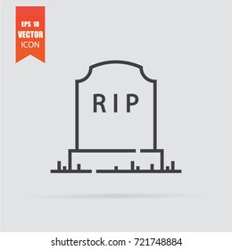 Grave icon in flat style isolated on grey background. For your design, logo. Vector illustration.