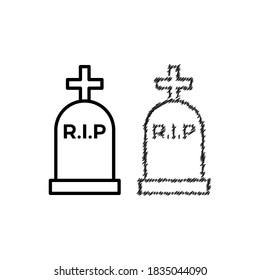 Grave icon flat vector illustration