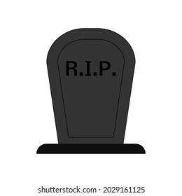 grave icon isolated on white background. Vector flat illustration. halloween element illustration. Can be used in web and mobile. 