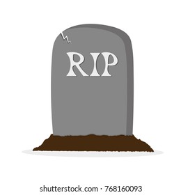Grave icon isolated. Vector illustration. Tombstone in flat design