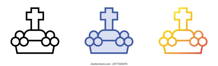 icono de tumba. Diseño de estilo de relleno lineal, azul y degradado aislado sobre fondo blanco
