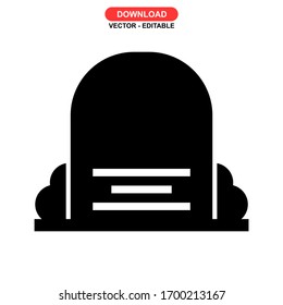 icono grave o logotipo símbolo de signo aislado ilustración vectorial - iconos vectoriales de estilo negro de alta calidad
