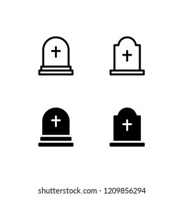 Grave Icon Logo Vector Symbol. Cemetery Icon