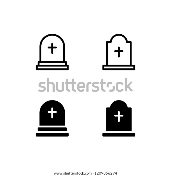 Grave Icon Logo Vector Symbol Cemetery Stock Vector (Royalty Free ...