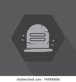grave icon with long shadow