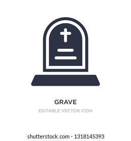 grave icon on white background. Simple element illustration from Tools and utensils concept. grave icon symbol design.