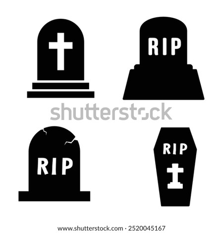 Grave icon on white background, Grave icon 