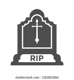 Grave icon - RIP vector illustration gray
