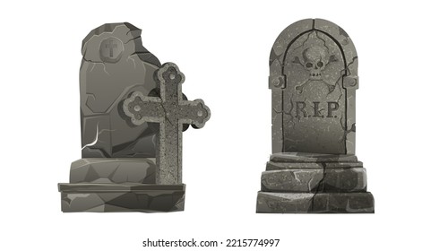 Grave icon set. Flat set of grave vector icons for web design isolated on white background