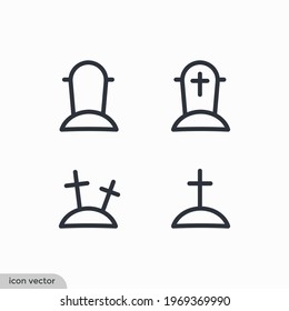 Grave icon set vector illustration simple design element