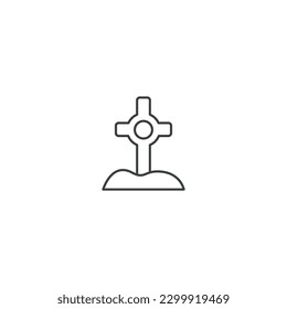 grave icon shaped christian necklace black color