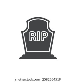 grave icon simple thin line vector