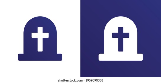 Grave icon. Stone vector illustration. Rip tomb flat symbol.