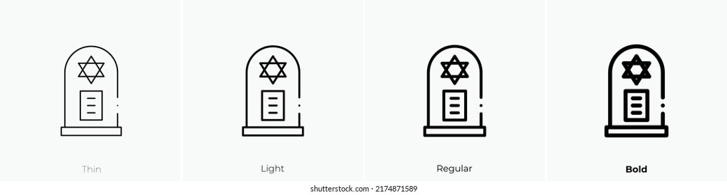 grave icon. Thin, Light Regular And Bold style design isolated on white background