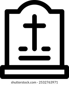 grave icon. Thin Linear Style Design Isolated On White Background