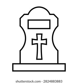 Grave icon vector. Cemetery illustration sign. Tombstone symbol. Memorial logo or mark.