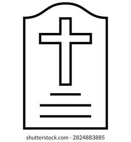 Grave icon vector. Cemetery illustration sign. Tombstone symbol. Memorial logo or mark.