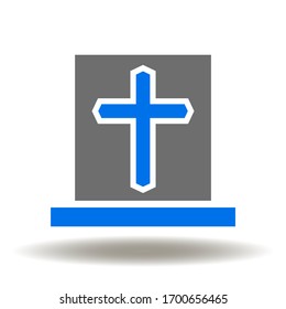 Grave Icon Vector. Death RIP Logo. Gravestone Headstone Sign.