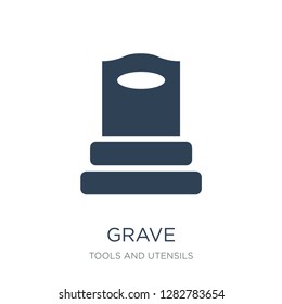 grave icon vector on white background, grave trendy filled icons from Tools and utensils collection, grave vector illustration