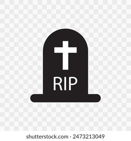 Grave Icon, vector, silhouette. Death icon, vector, Rip grave icon. Sign tombstone vector flat. Burial icon. Vector illustration.